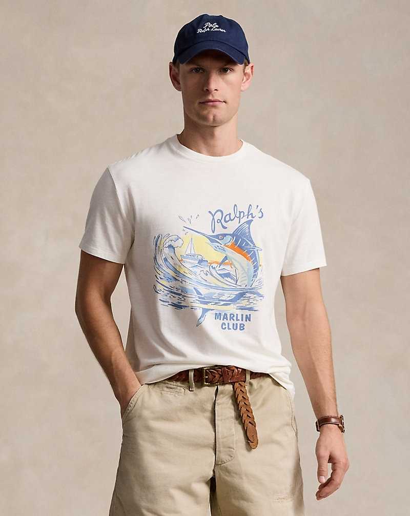 Camiseta Ralph Lauren Classic Fit Slub Jersey Graphic Hombre Nevis | AWFUTOY-62 - vista 1
