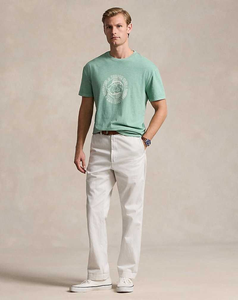 Camiseta Ralph Lauren Classic Fit Slub Jersey Graphic Hombre Verde Menta | RUSNXCL-54 - vista 3