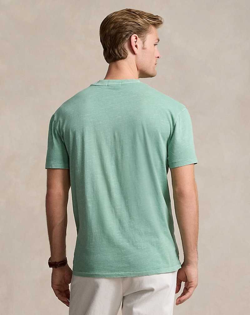 Camiseta Ralph Lauren Classic Fit Slub Jersey Graphic Hombre Verde Menta | RUSNXCL-54 - vista 4