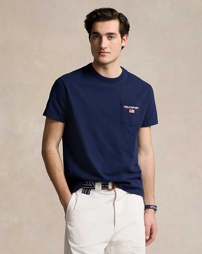 Camiseta Ralph Lauren Classic Fit Sport Pocket Hombre Navy-410 | SVEABJP-45 - vista 3