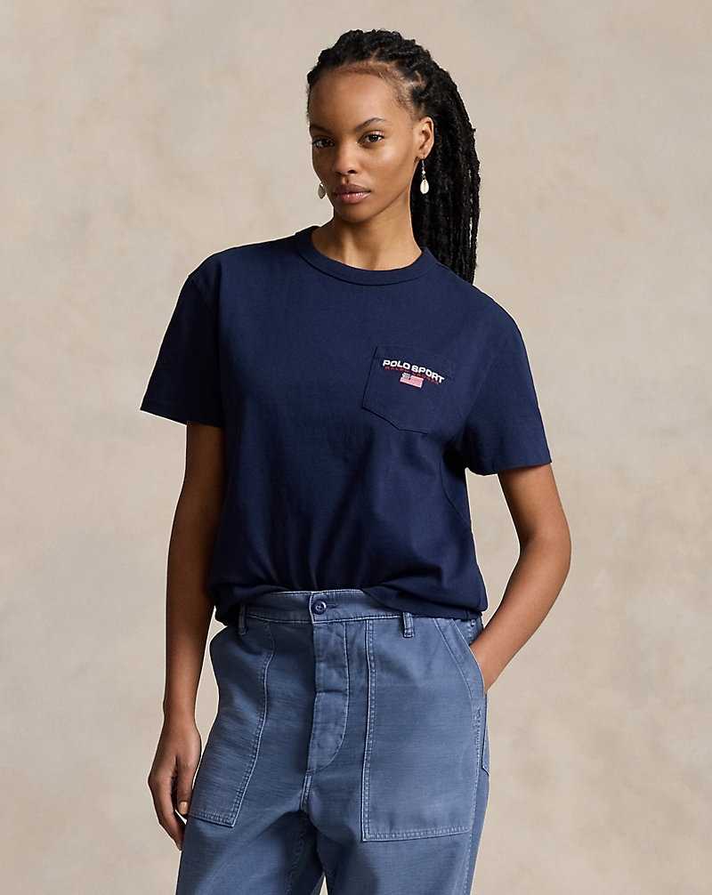 Camiseta Ralph Lauren Classic Fit Sport Pocket Hombre Navy-410 | SVEABJP-45 - vista 5
