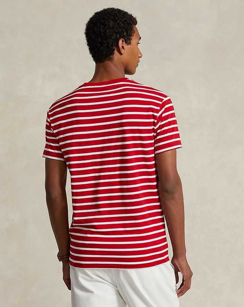 Camiseta Ralph Lauren Classic Fit Striped Jersey Hombre RL 2000 Red/White | QPUNSVG-58 - vista 4