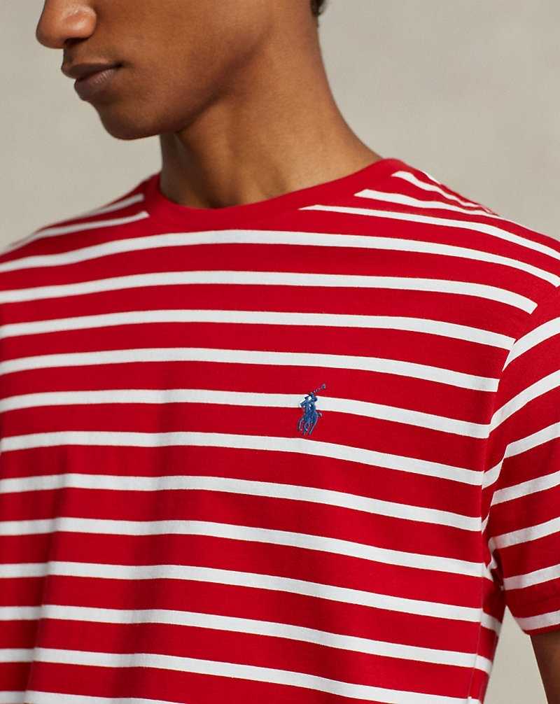 Camiseta Ralph Lauren Classic Fit Striped Jersey Hombre RL 2000 Red/White | QPUNSVG-58 - vista 5