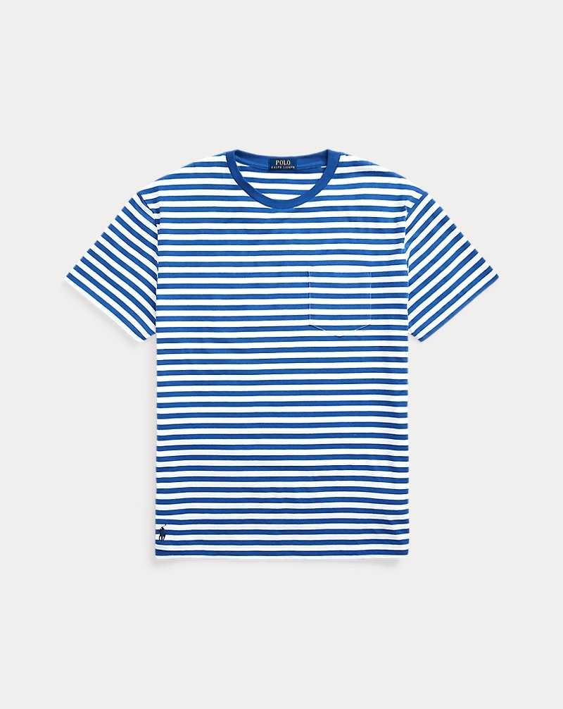 Camiseta Ralph Lauren Classic Fit Striped Jersey Hombre Azul Rey | CORZXSH-36 - vista 2