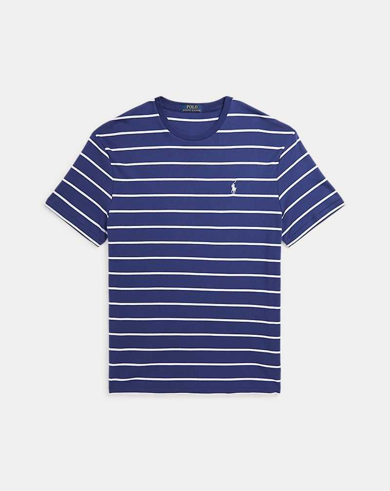 Camiseta Ralph Lauren Classic Fit Striped Soft Cotton Hombre Fall Royal/White | LEXPKFN-14 - vista 2