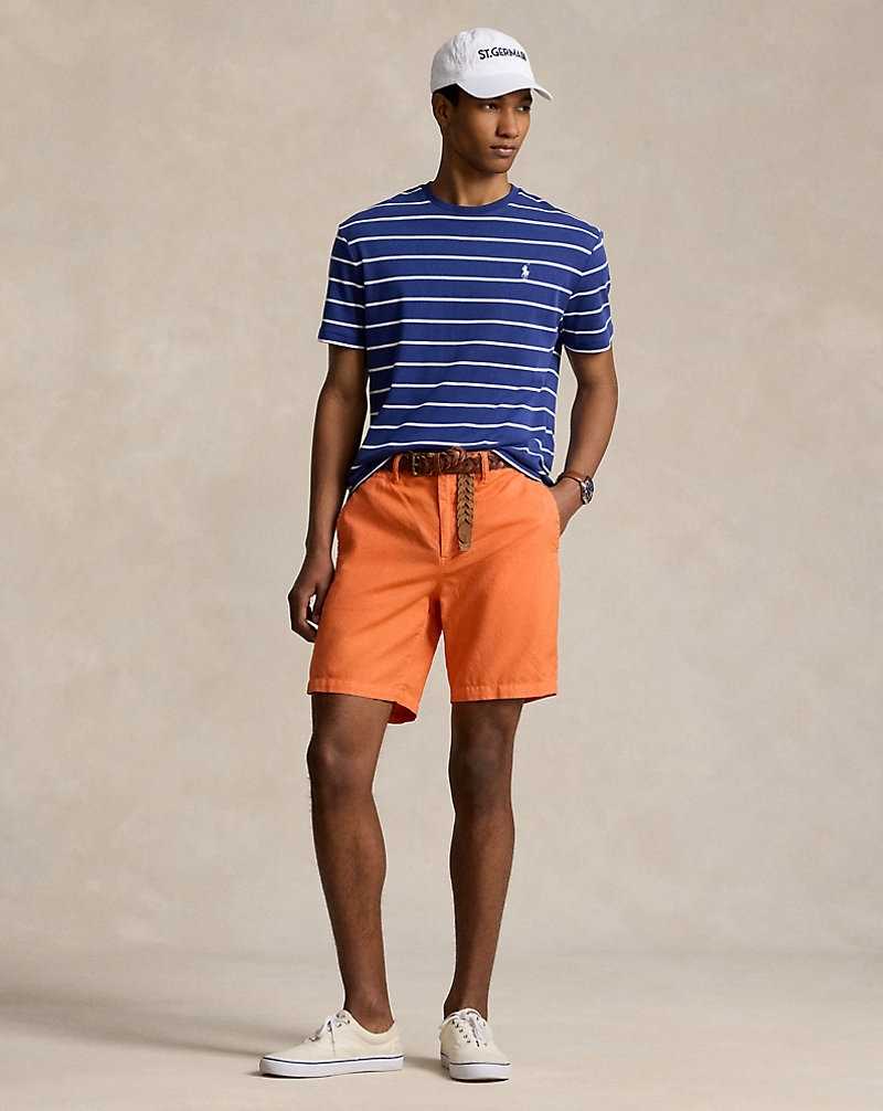 Camiseta Ralph Lauren Classic Fit Striped Soft Cotton Hombre Fall Royal/White | LEXPKFN-14 - vista 3
