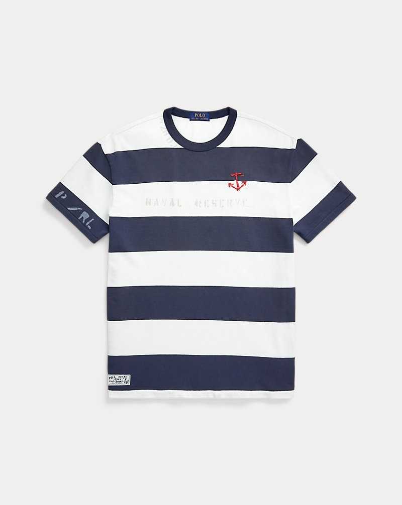 Camiseta Ralph Lauren Classic Fit Striped Jersey Hombre Azules | GXVSAUM-01 - vista 2