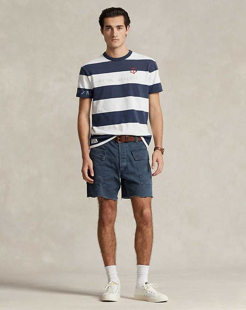 Camiseta Ralph Lauren Classic Fit Striped Jersey Hombre Azules | GXVSAUM-01 - vista 3