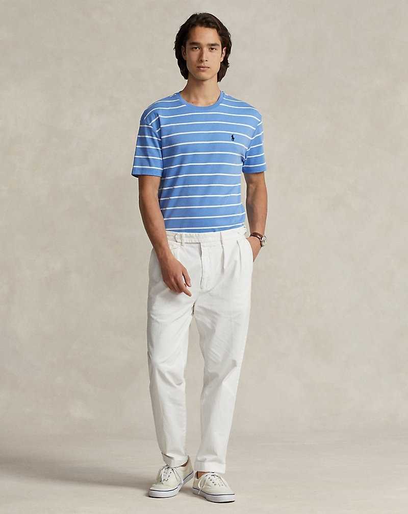 Camiseta Ralph Lauren Classic Fit Striped Soft Cotton Hombre Summer Blue/White | VTNDXYE-29 - vista 3