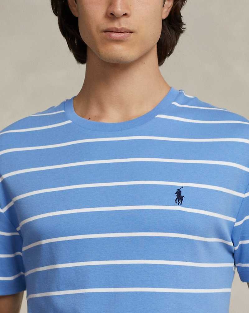 Camiseta Ralph Lauren Classic Fit Striped Soft Cotton Hombre Summer Blue/White | VTNDXYE-29 - vista 5