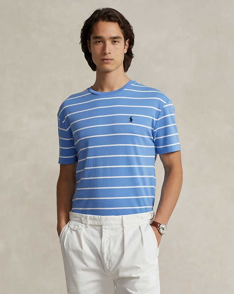 Camiseta Ralph Lauren Classic Fit Striped Soft Cotton Hombre Summer Blue/White | VTNDXYE-29 - vista 1