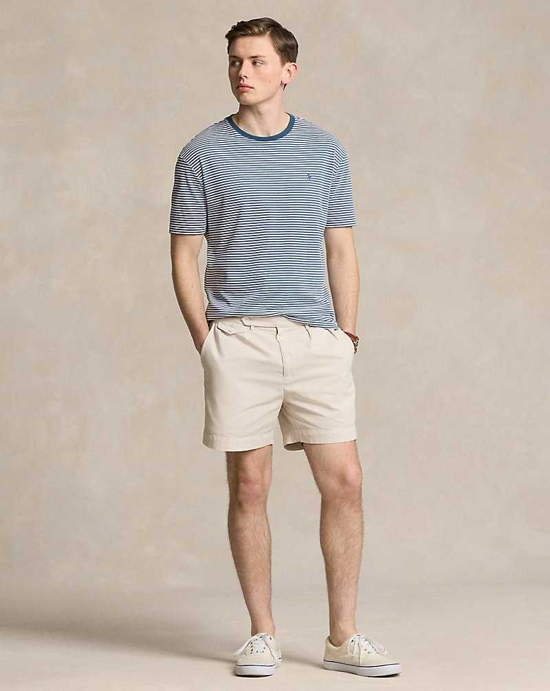 Camiseta Ralph Lauren Classic Fit Striped Soft Cotton Hombre Clancy Blue/white | KNEIVFR-05 - vista 3