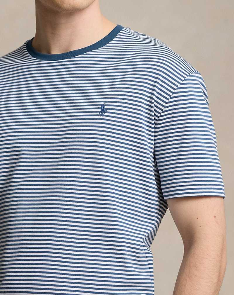 Camiseta Ralph Lauren Classic Fit Striped Soft Cotton Hombre Clancy Blue/white | KNEIVFR-05 - vista 5