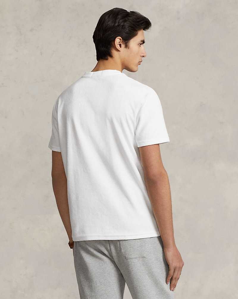Camiseta Ralph Lauren Classic Fit Terry Hombre Blancos | RQMXYWT-27 - vista 4