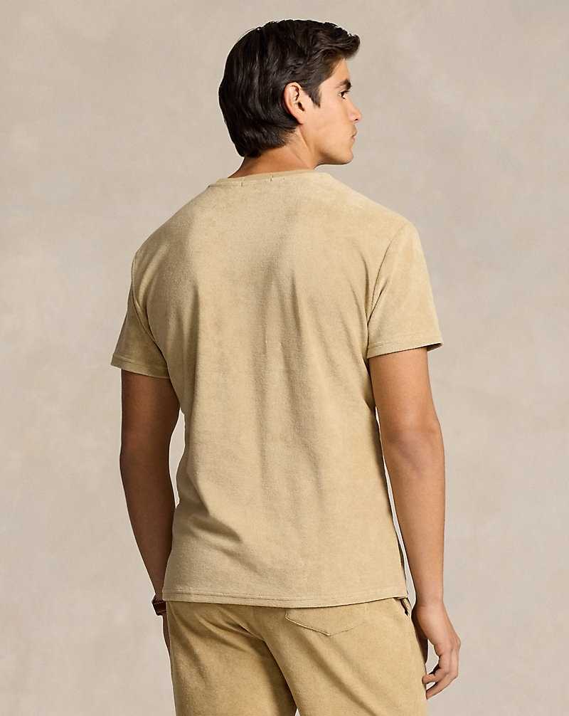 Camiseta Ralph Lauren Classic Fit Terry Hombre Beige | OECJMVZ-94 - vista 4