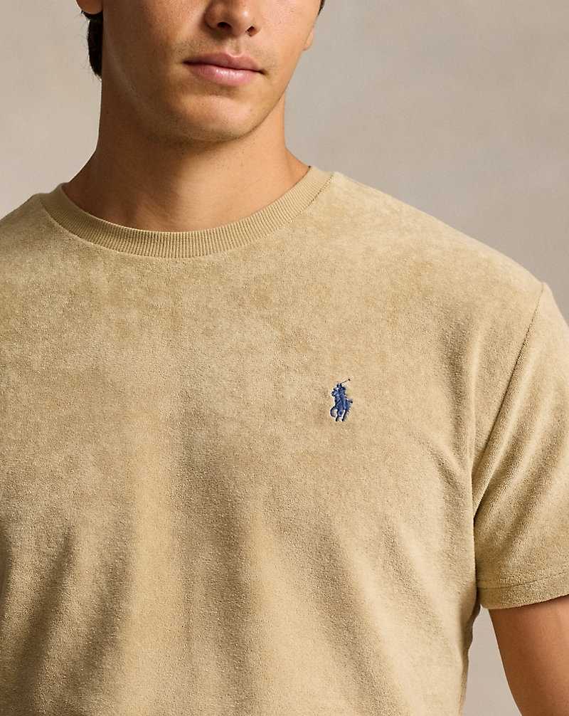 Camiseta Ralph Lauren Classic Fit Terry Hombre Beige | OECJMVZ-94 - vista 5