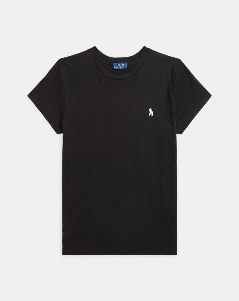 Camiseta Ralph Lauren Cotton Jersey Crewneck Mujer Negros | NIPYKLS-38 - vista 2