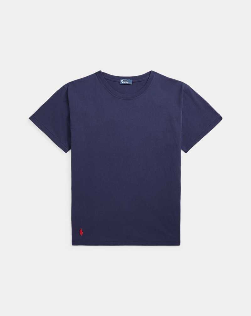 Camiseta Ralph Lauren Cotton Jersey Crewneck Mujer Azul Marino | ZAYSLWR-61 - vista 2
