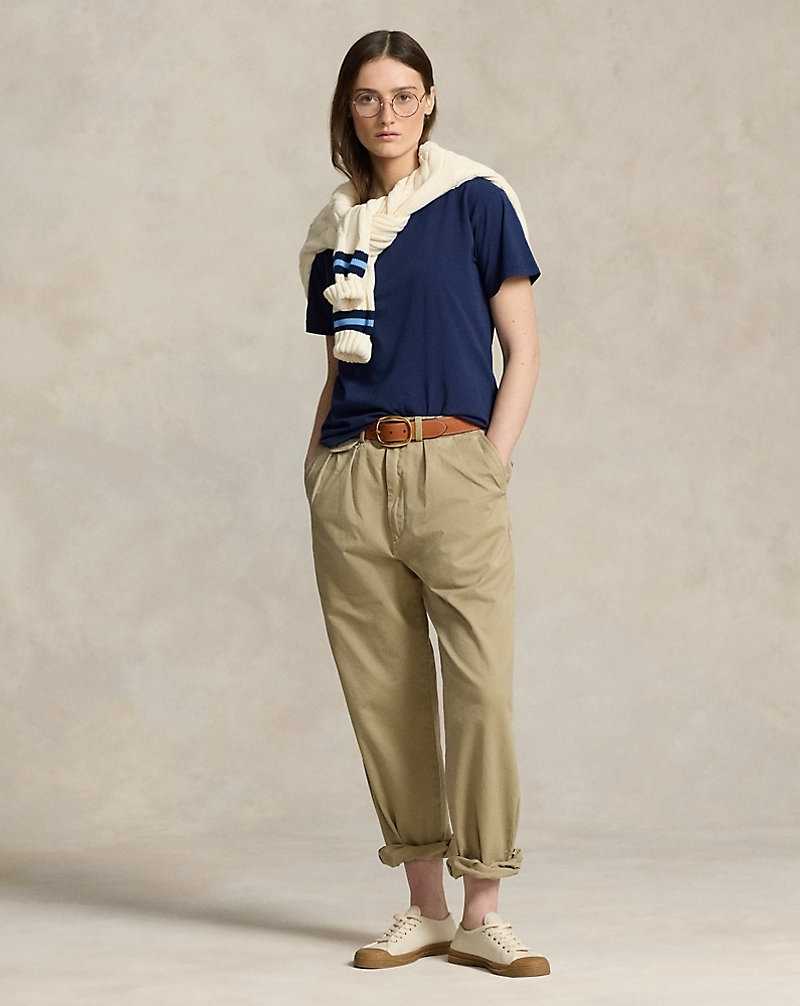 Camiseta Ralph Lauren Cotton Jersey Crewneck Mujer Azul Marino | ZAYSLWR-61 - vista 3