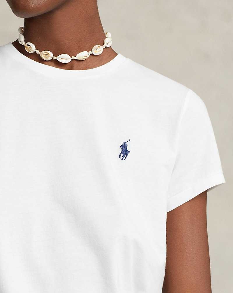 Camiseta Ralph Lauren Cotton Jersey Crewneck Mujer Blancos | QAPXHET-56 - vista 5