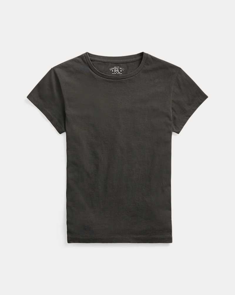 Camiseta Ralph Lauren Cotton Jersey Crewneck Mujer Negros | TDVAJFN-20 - vista 2