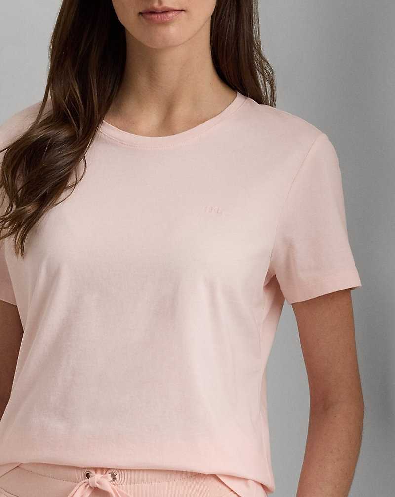 Camiseta Ralph Lauren Cotton Jersey T-shirt Mujer Rosas | ASGLNET-01 - vista 5