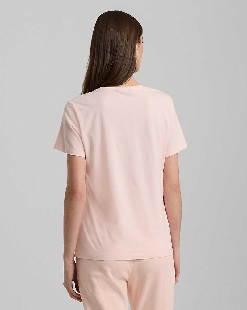 Camiseta Ralph Lauren Cotton Jersey T-shirt Mujer Rosas | ASGLNET-01 - vista 4