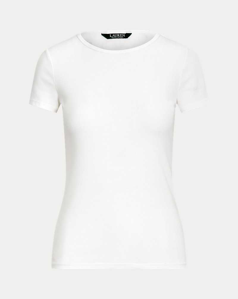 Camiseta Ralph Lauren Cotton-Blend Mujer Blancos | DJLVWFP-25 - vista 2