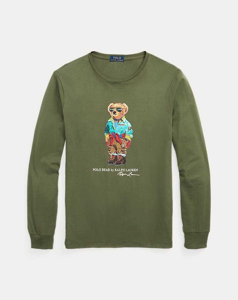 Camiseta Ralph Lauren Custom Slim Bear Jersey Hombre Azules | TOFCMVN-25 - vista 2