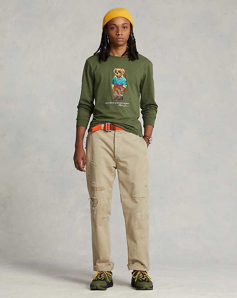Camiseta Ralph Lauren Custom Slim Bear Jersey Hombre Azules | TOFCMVN-25 - vista 3