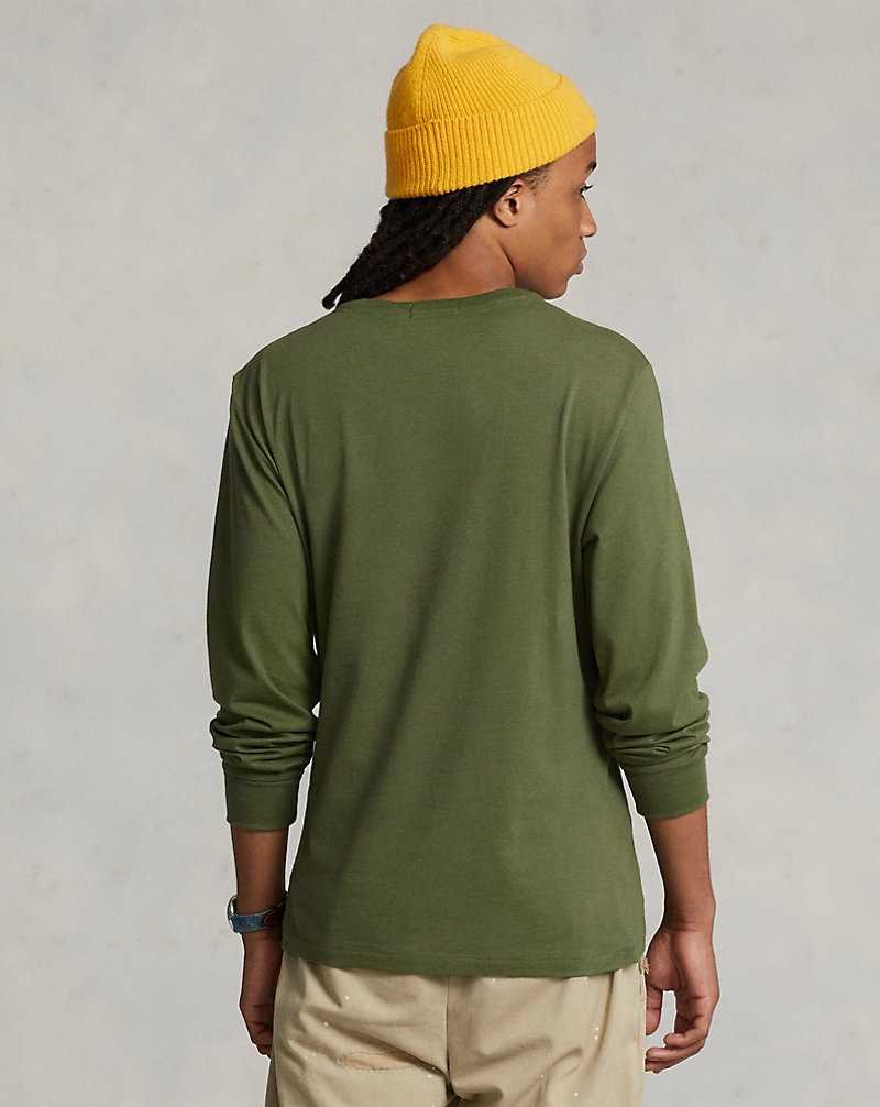 Camiseta Ralph Lauren Custom Slim Bear Jersey Hombre Azules | TOFCMVN-25 - vista 4