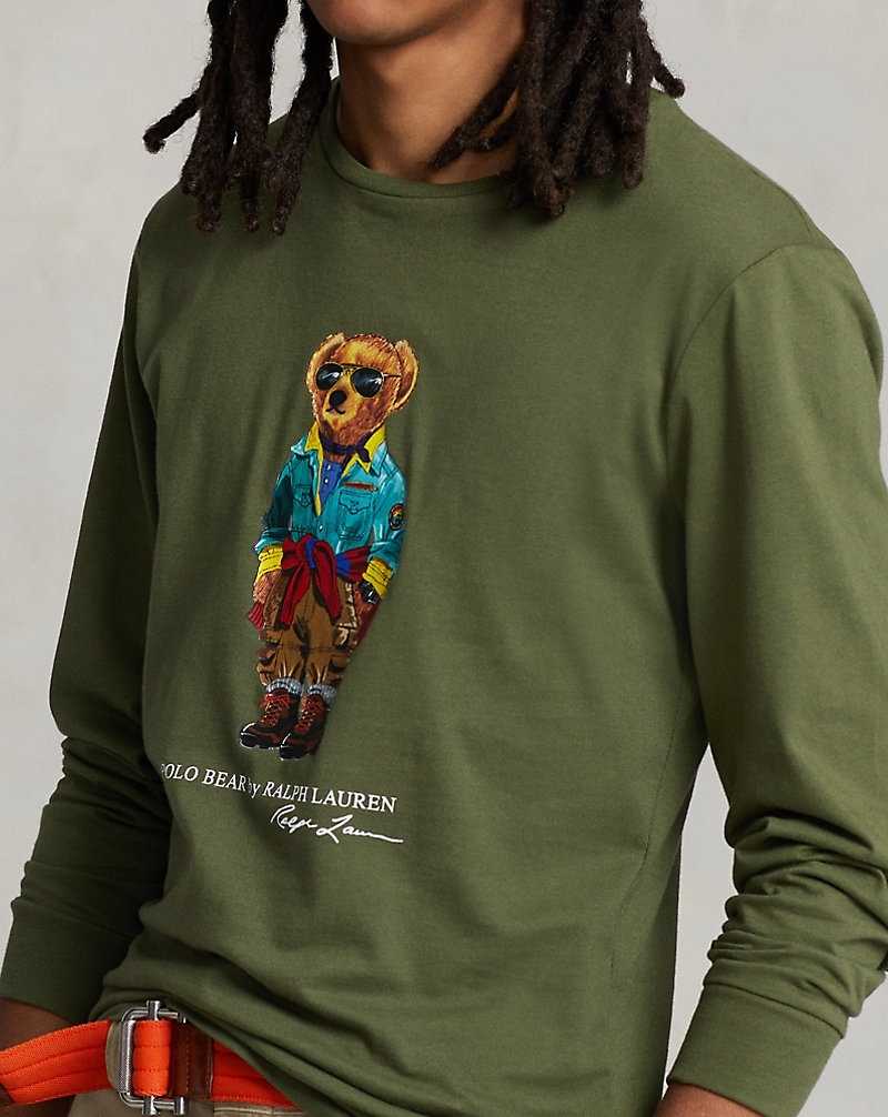 Camiseta Ralph Lauren Custom Slim Bear Jersey Hombre Azules | TOFCMVN-25 - vista 5