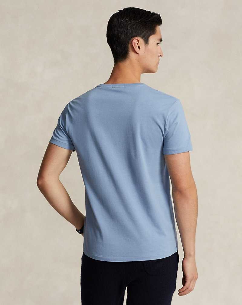 Camiseta Ralph Lauren Custom Slim Fit Bear Jersey Hombre Azules | XYUCLDW-27 - vista 4