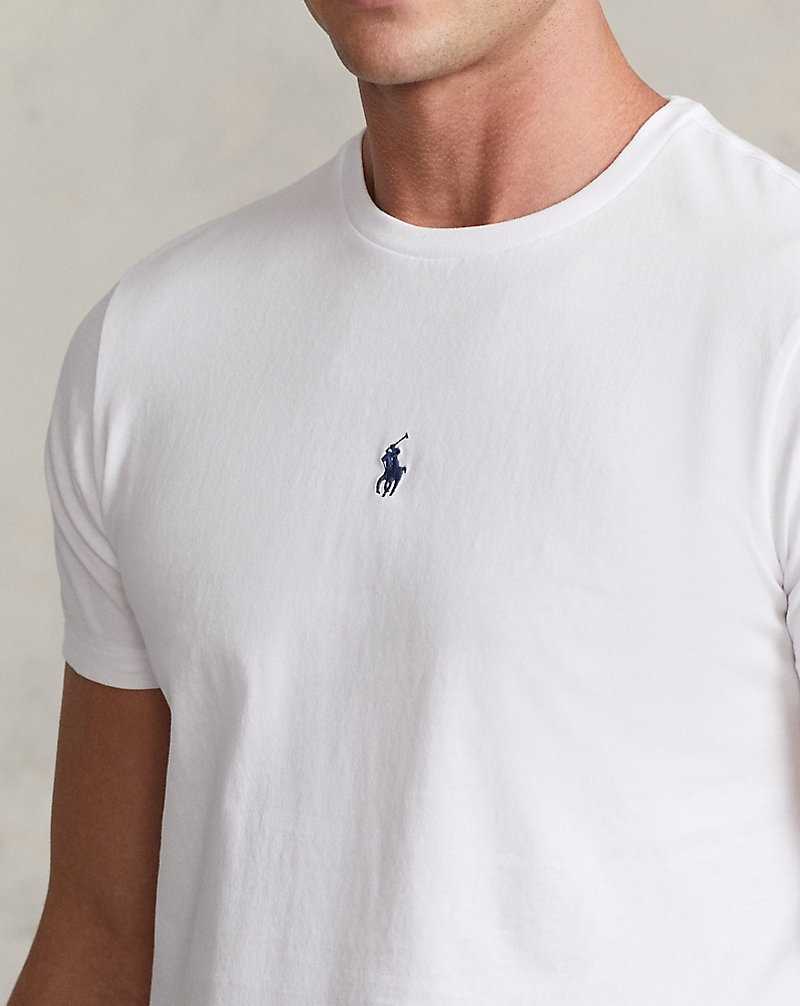 Camiseta Ralph Lauren Custom Slim Fit Crewneck Hombre Blancos | AFXKIDS-40 - vista 5
