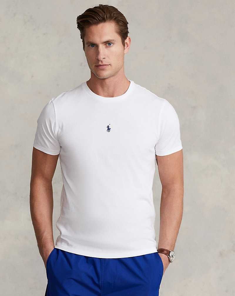 Camiseta Ralph Lauren Custom Slim Fit Crewneck Hombre Blancos | AFXKIDS-40 - vista 1