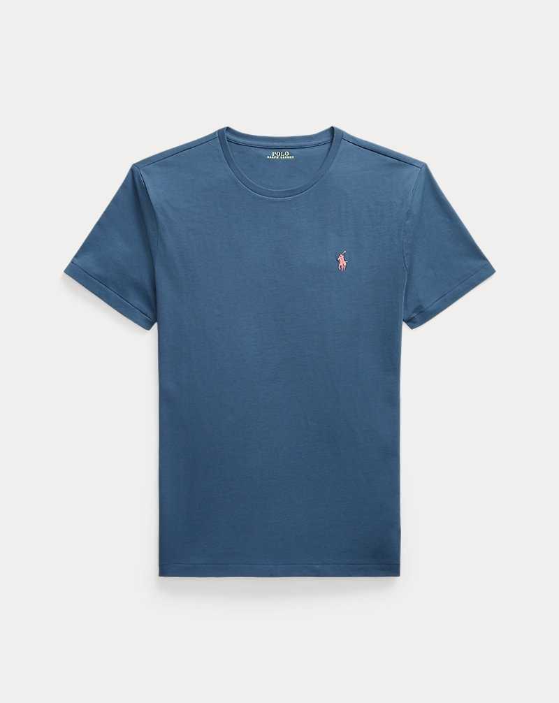 Camiseta Ralph Lauren Custom Slim Fit Crewneck Hombre Azules | SKQMOFZ-06 - vista 2
