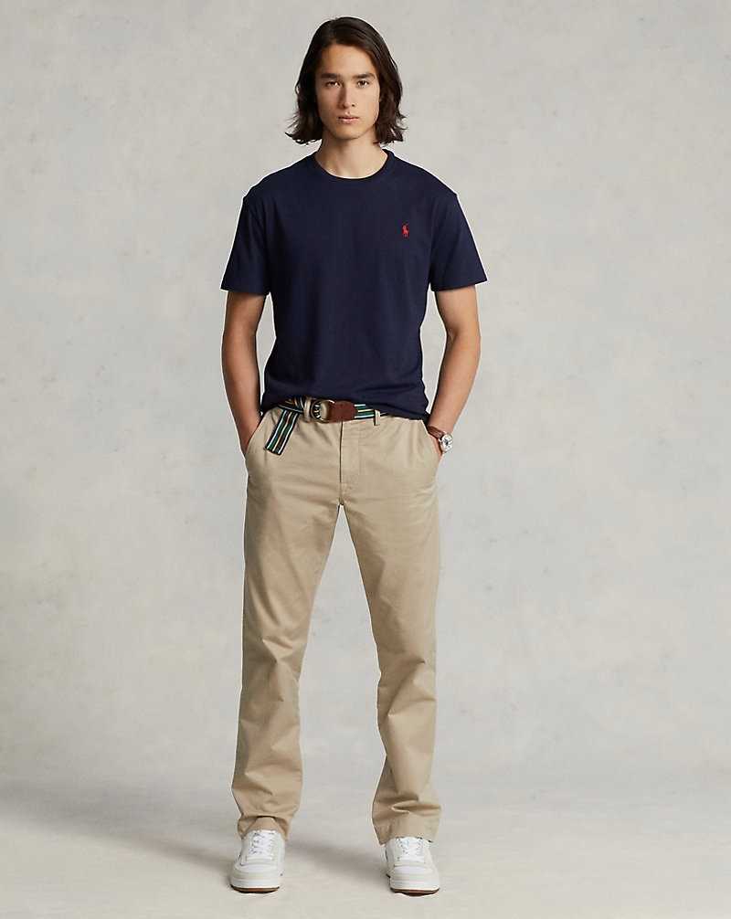 Camiseta Ralph Lauren Custom Slim Fit Jersey Crewneck Hombre Ink | YSOEJMI-20 - vista 3