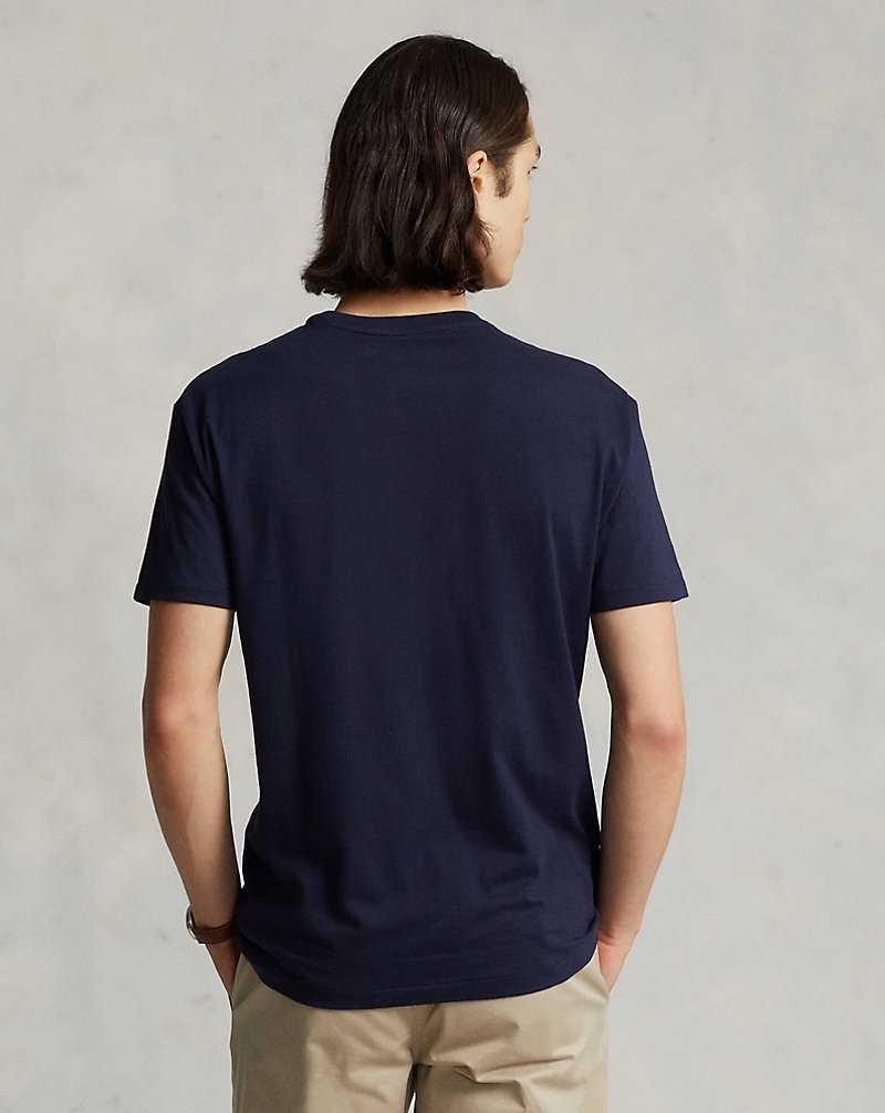 Camiseta Ralph Lauren Custom Slim Fit Jersey Crewneck Hombre Ink | YSOEJMI-20 - vista 4