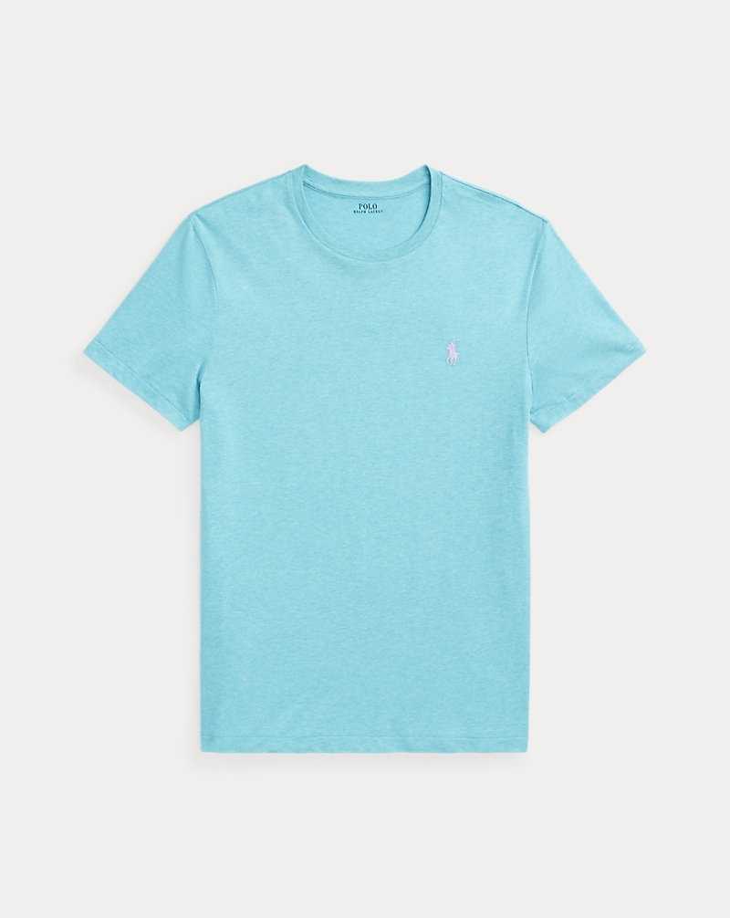 Camiseta Ralph Lauren Custom Slim Fit Jersey Crewneck Hombre Turquesa | MAUCXSO-95 - vista 2