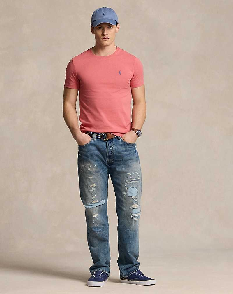 Camiseta Ralph Lauren Custom Slim Fit Jersey Crewneck Hombre Adirondack Berry/c7563 | XQGINYV-13 - vista 3