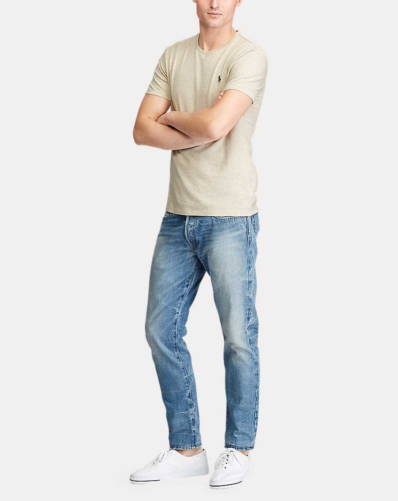 Camiseta Ralph Lauren Custom Slim Fit Jersey Crewneck Hombre Expedition Dune Heather | NRPLBZQ-90 - vista 3