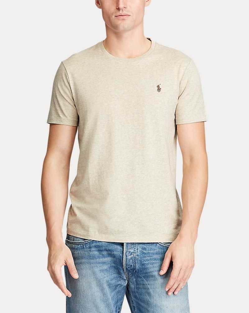Camiseta Ralph Lauren Custom Slim Fit Jersey Crewneck Hombre Expedition Dune Heather | NRPLBZQ-90 - vista 4