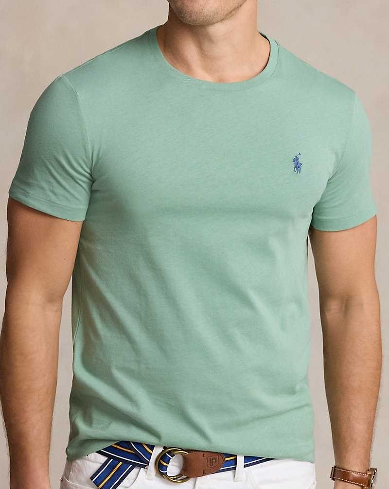 Camiseta Ralph Lauren Custom Slim Fit Jersey Crewneck Hombre Verde Menta | HJZDVFX-72 - vista 5