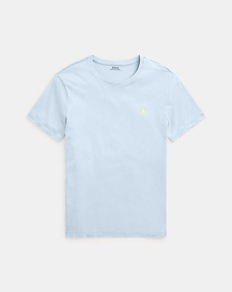 Camiseta Ralph Lauren Custom Slim Fit Jersey Crewneck Hombre Azules | UHKZDIQ-52 - vista 2