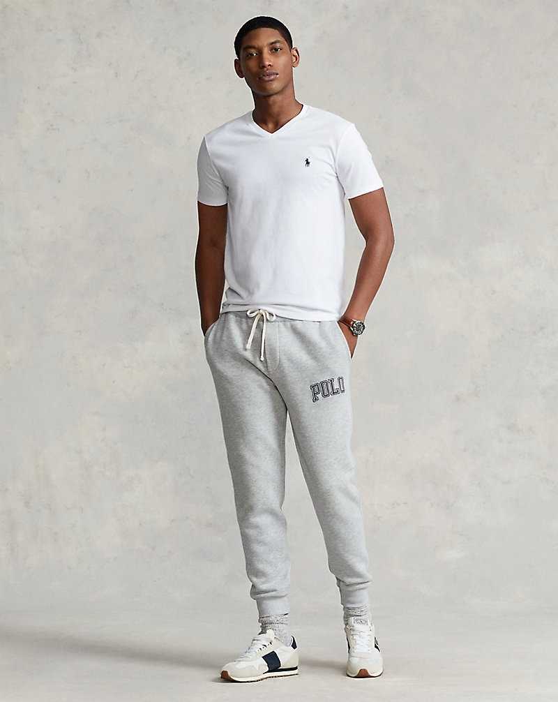 Camiseta Ralph Lauren Custom Slim Fit Jersey V-Neck Hombre Blancos | RDPVWCU-19 - vista 3