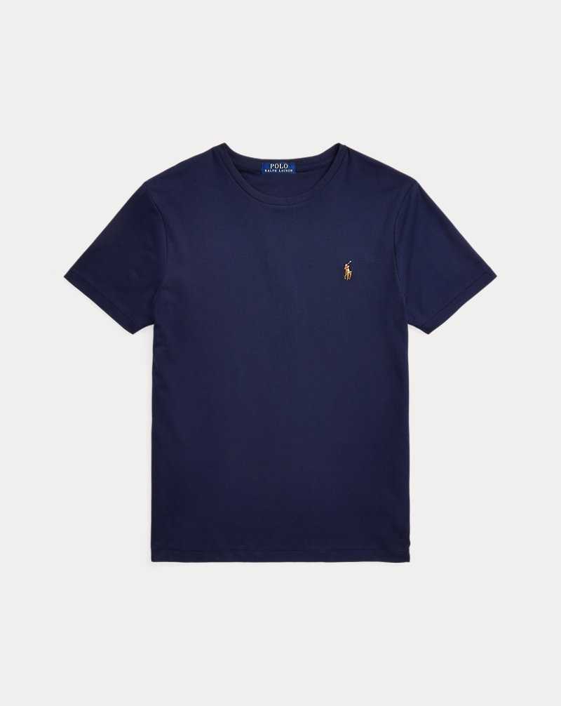Camiseta Ralph Lauren Custom Slim Fit Soft Cotton Hombre Azul Marino | BNHYPEG-14 - vista 2