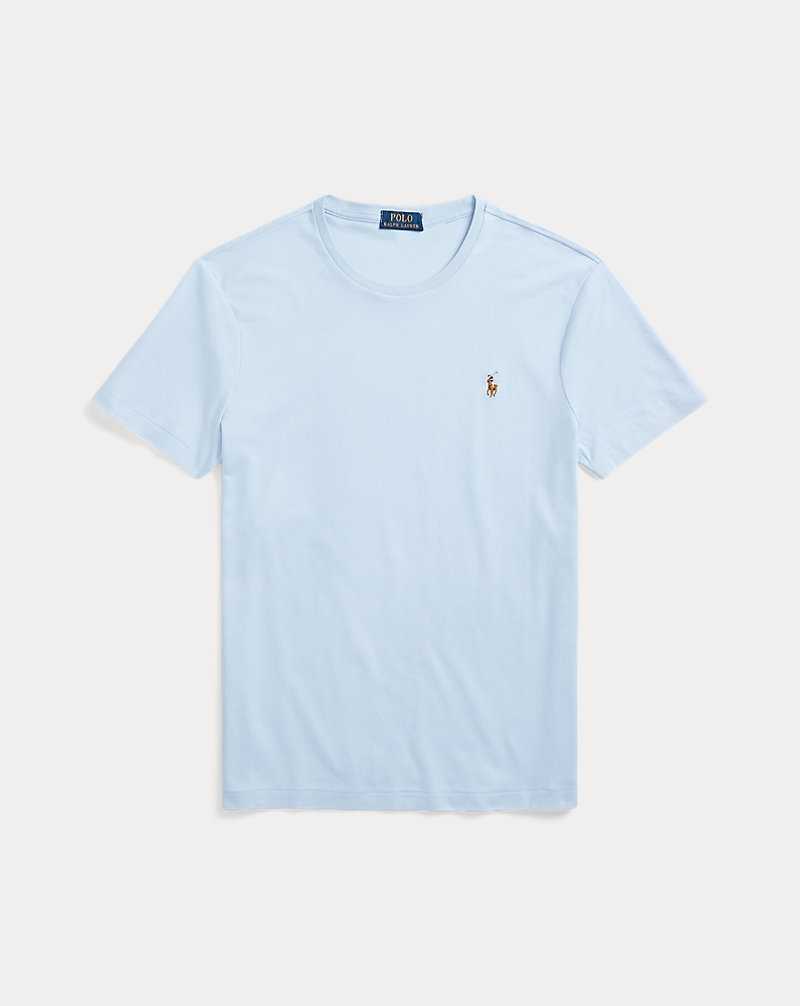 Camiseta Ralph Lauren Custom Slim Fit Soft Cotton Hombre Azules | TLEKBYF-29 - vista 2