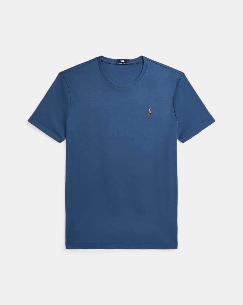 Camiseta Ralph Lauren Custom Slim Fit Soft Cotton Hombre Azules | SPBZTWI-07 - vista 2