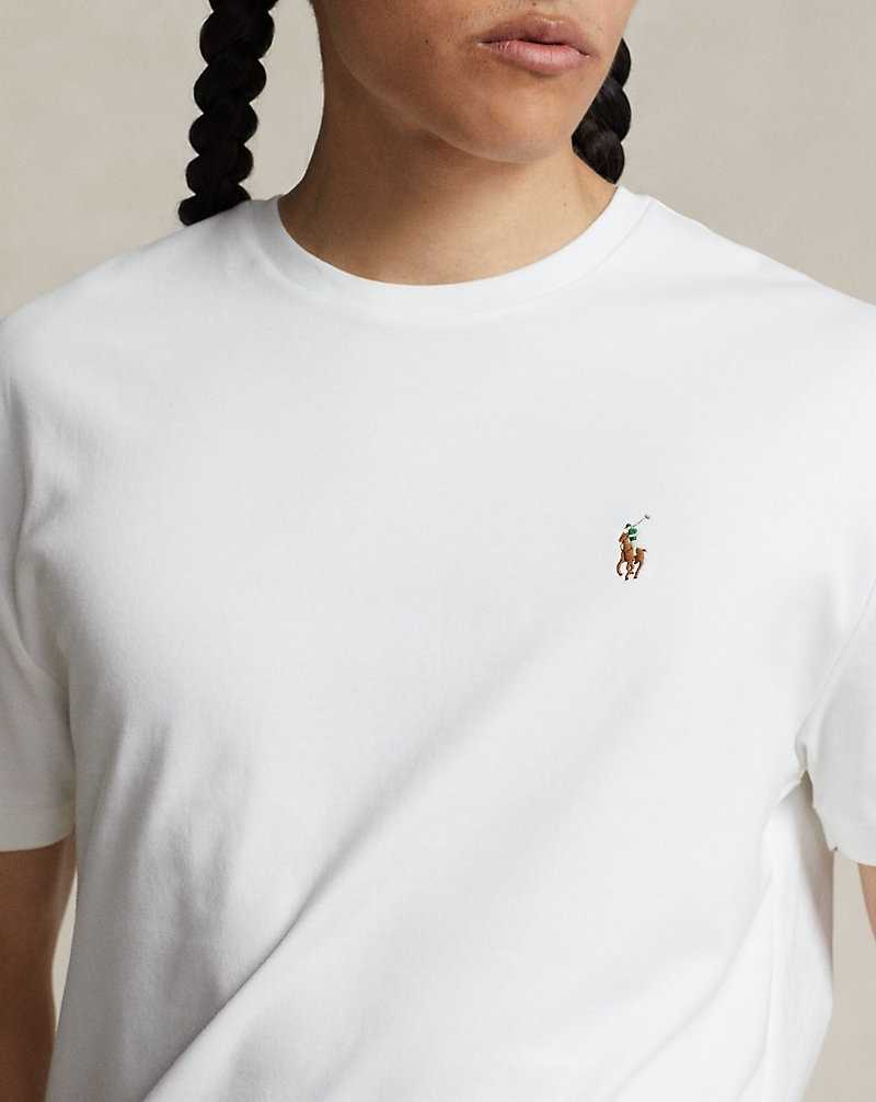 Camiseta Ralph Lauren Custom Slim Fit Soft Cotton Hombre Blancos | PFECLDR-76 - vista 5
