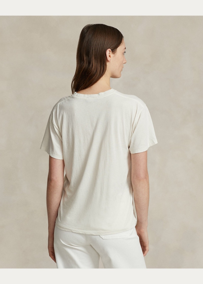 Camiseta Estampados Logo Algodon Jersey Mujer Creme | FCOA82079 - vista 4